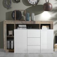 Hanmer White Gloss Sideboard With 2 Doors 3 Drawers In Pero