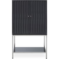 Genera High Gloss Storage Cabinet With Silver Frame In Grey