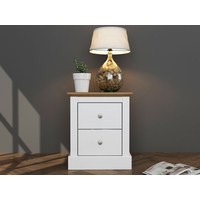 LPD Furniture Devon Bedside Cabinet White Bedside Chest