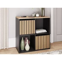 GFW Kube 2x2 Black and Oak Shelf Storage Cube