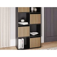 GFW Kube 2x4 Black and Oak Shelf Storage Cube