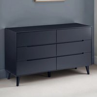 Abrina Wooden Chest Of 6 Drawers - Anthracite
