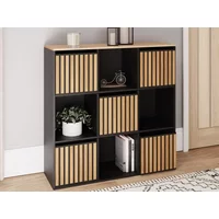 GFW Kube 3x3 Black and Oak Shelf Storage Cube