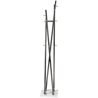 Cameron Metal Coat Stand In Dark Chrome With White Gloss Base