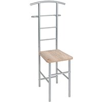 Kaibito Metal Valet Stand In Aluminium With San Remo Oak Seat