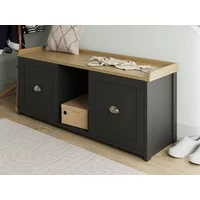 GFW Lancaster Black 2 Door Shoe Bench