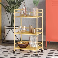 Cerritos Metal Drinks Serving Trolley With 3 Shelves In Yellow