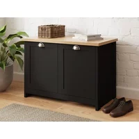 GFW Lancaster Black 2 Door Shoe Storage