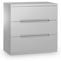 Magaly Wooden Chest Of Drawers In Grey High Gloss With 3 Drawers