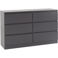 Mcgowan Wooden Chest Of Drawers In Grey With 6 Drawers