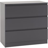 Mcgowan Wooden Chest Of Drawers In Grey With 3 Drawers