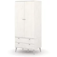 Core Augusta Curve White 2 Door 2 Drawer Double Wardrobe