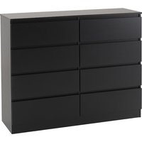 Mcgowan Wooden Chest Of Drawers In Black With 8 Drawers