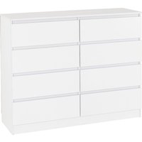 Mcgowan Wooden Chest Of Drawers In White With 8 Drawers