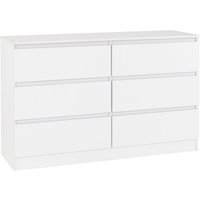 Mcgowan Wooden Chest Of Drawers In White With 6 Drawers