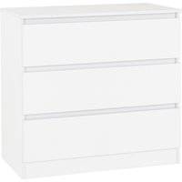 Mcgowan Wooden Chest Of Drawers In White With 3 Drawers