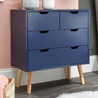 Niceville Wooden Chest Of 4 Drawers In Blue