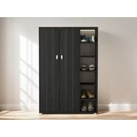 GFW Bideford Black 2 Door Shoe Cabinet