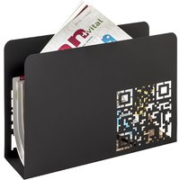 Starke Metal Abstract QR Code Punching Magazine Rack In Black