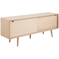 Canton Wooden Sideboard 2 Sliding Doors 5 Drawers In White Oak