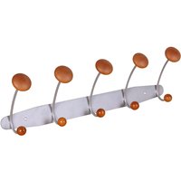 Yucaipa Metal Space Saver 5 Hook Coat Rail In Grey