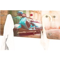 Tahoe Glass Wall Hung 6 Hooks Coat Rack In Roller Print