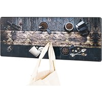 Tahoe Wooden Wall Hung 5 Hooks Coat Rack In Coffee Print