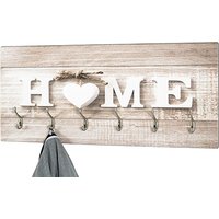 Palos Wooden Wall Hung 6 Hooks Coat Rack In Home Print