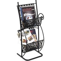 Morros Metal 2 Shelves Magazine Rack In Black
