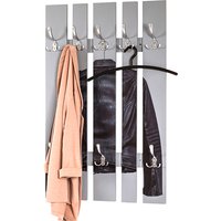Palos Wooden Wall Hung 8 Hook Coat Rack In Leather Jacket Print