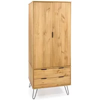 Core Augusta Waxed Pine 2 Door 2 Drawer Double Wardrobe
