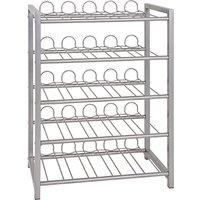 Hyattsville Large Metal 5 Shelves Bottle Rack In Aluminium