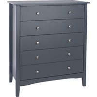 Kamuy Wooden Chest Of 5 Drawers In Midnight Blue