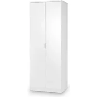 Julian Bowen Manhattan White High Gloss 2 Door Double Wardrobe