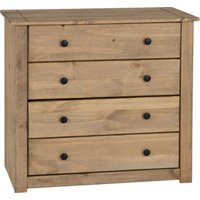 Pavia Wooden Chest Of 4 Drawers In Natural Wax