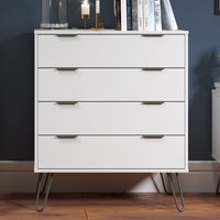 Avoch Wide Wooden Chest Of 4 Drawers In White