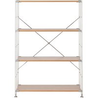 Stainless Steel Unit Shelf Oak ‐ Wide ‐ Medium