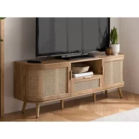 Birlea Noah Rattan and Oak 2 Door 1 Drawer TV Cabinet