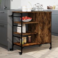Choctaw Wooden Kitchen Trolley With 1 Door In Smoked Oak