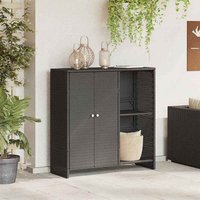 Bellport Rattan Storage Cabinet With 2 Doors In Black