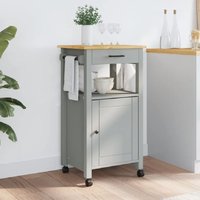 Cordova Wooden Kitchen Trolley With 1 Door 1 Drawer In Grey Brown