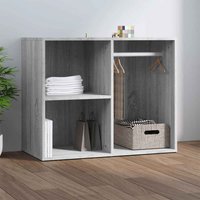 Deion Wooden Clothes Storage With Self In Grey Sonoma