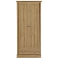LPD Devon 2 Door 1 Drawer Oak Double Wardrobe