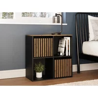GFW Kube 2x2 Black and Walnut Shelf Storage Cube