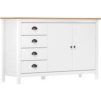 Kendal Wooden Sideboard With 4 Drawers In White And Brown