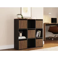 GFW Kube 3x3 Black and Walnut Shelf Storage Cube