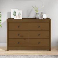 Abilene Wooden Chest Of 6 Drawers In Honey Brown