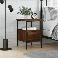 Achava Wooden Bedside Cabinet With 1 Drawer In Brown Oak