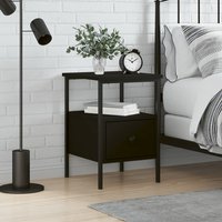 Achava Wooden Bedside Cabinet With 1 Drawer In Black
