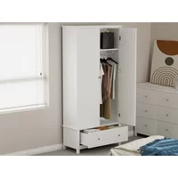 Core Nairn White 2 Door 1 Drawer Wardrobe